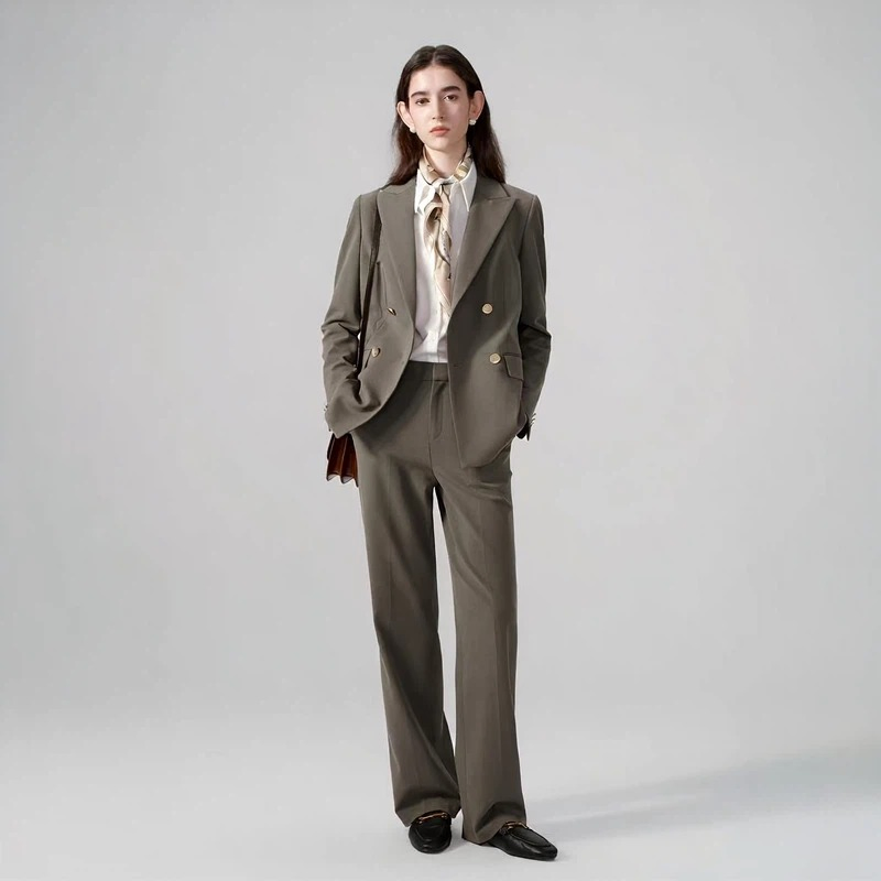 Fashion Women's Business Suit Set Slim Fit Blazer and Pants Office Lady Formal Wear Two Piece Set
