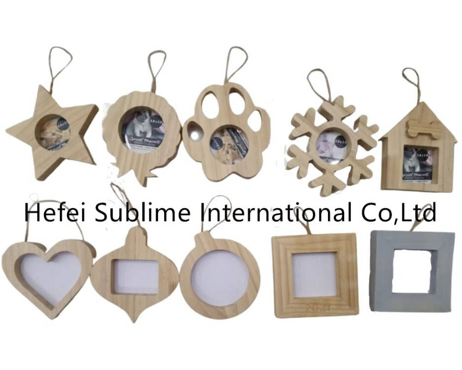 Custom-Made Wooden Craft Photo Frame Pendant