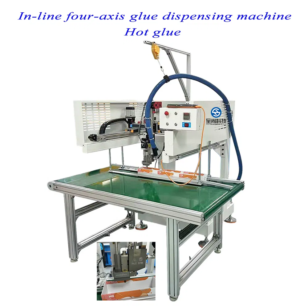 Machine de traçage de colle thermofusible de précision à quatre axes avec détection de ligne