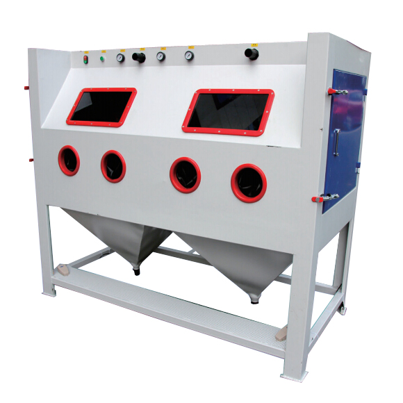 Double Work Stations Sand Blasting Cabinet for Long Workparts