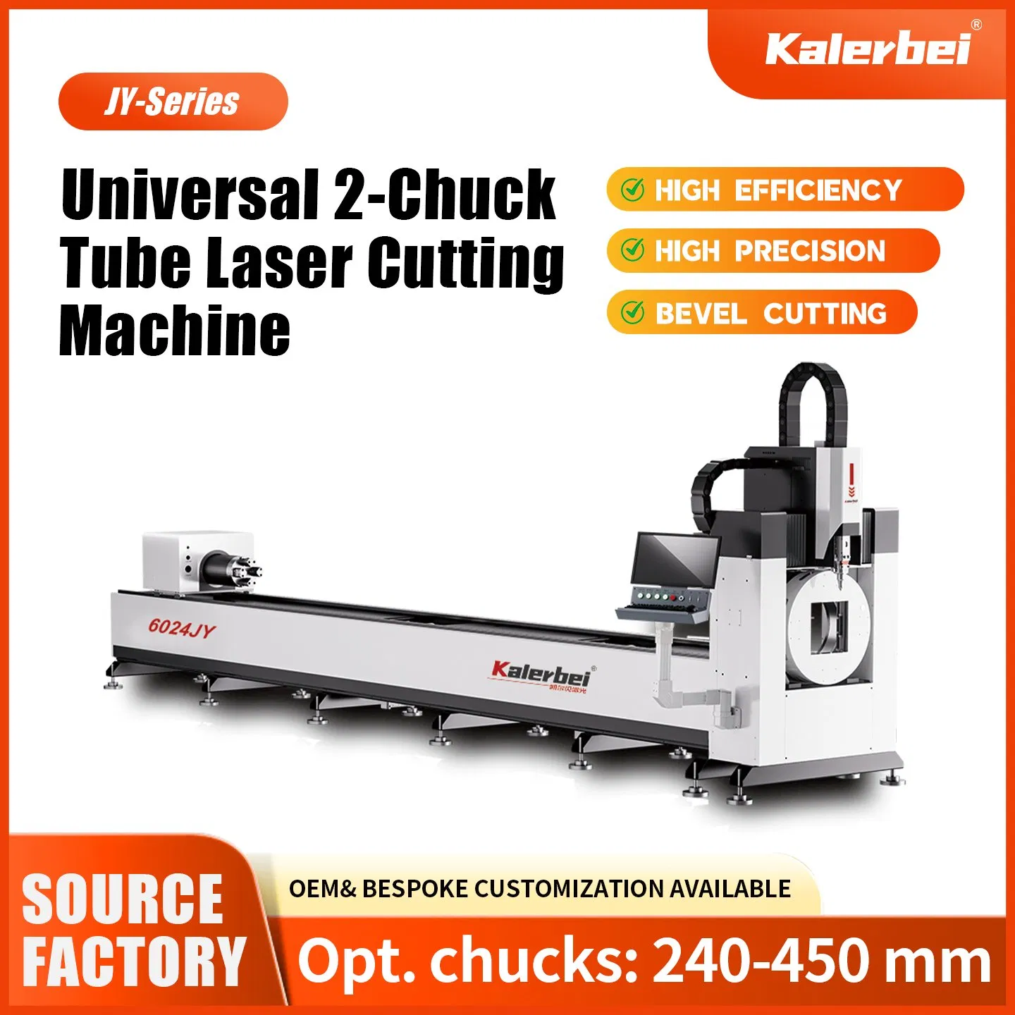 Two Chuck Metal Pipe Fiber Laser Metal Tube Cutting Machine Movable Head