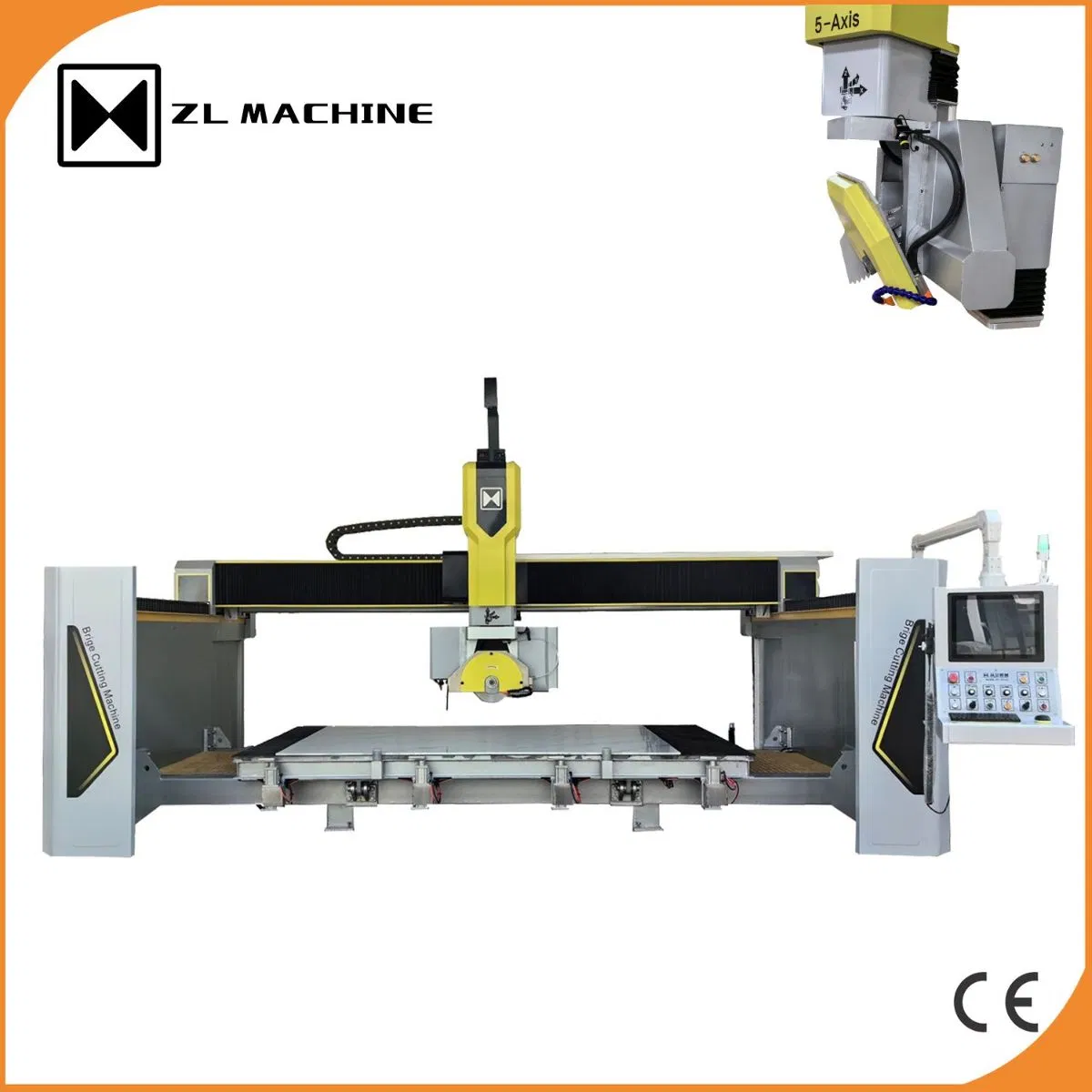 Industrielle 5-Achs-CNC-Brückensäge mit Vakuum-Saugheber und Kamera