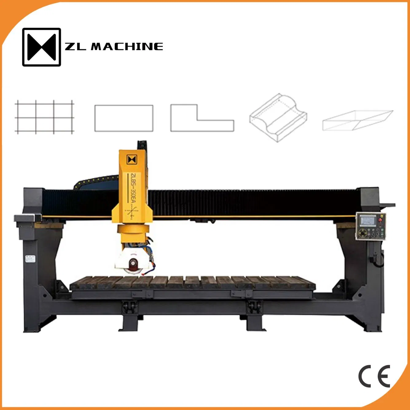Infrarot-3-Achsen-Monoblock-CNC-Steinbrückensäge Schneidbearbeitung Fasen Sägemaschine für Marmor Granit Quarzplatten-Block-Schneidmaschinerie