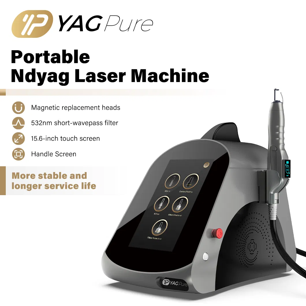 Machine professionnelle de traitement laser ND YAG à carbone 4 longueurs d'onde 5 millions de tirs 12ns pour le détatouage en salon de beauté