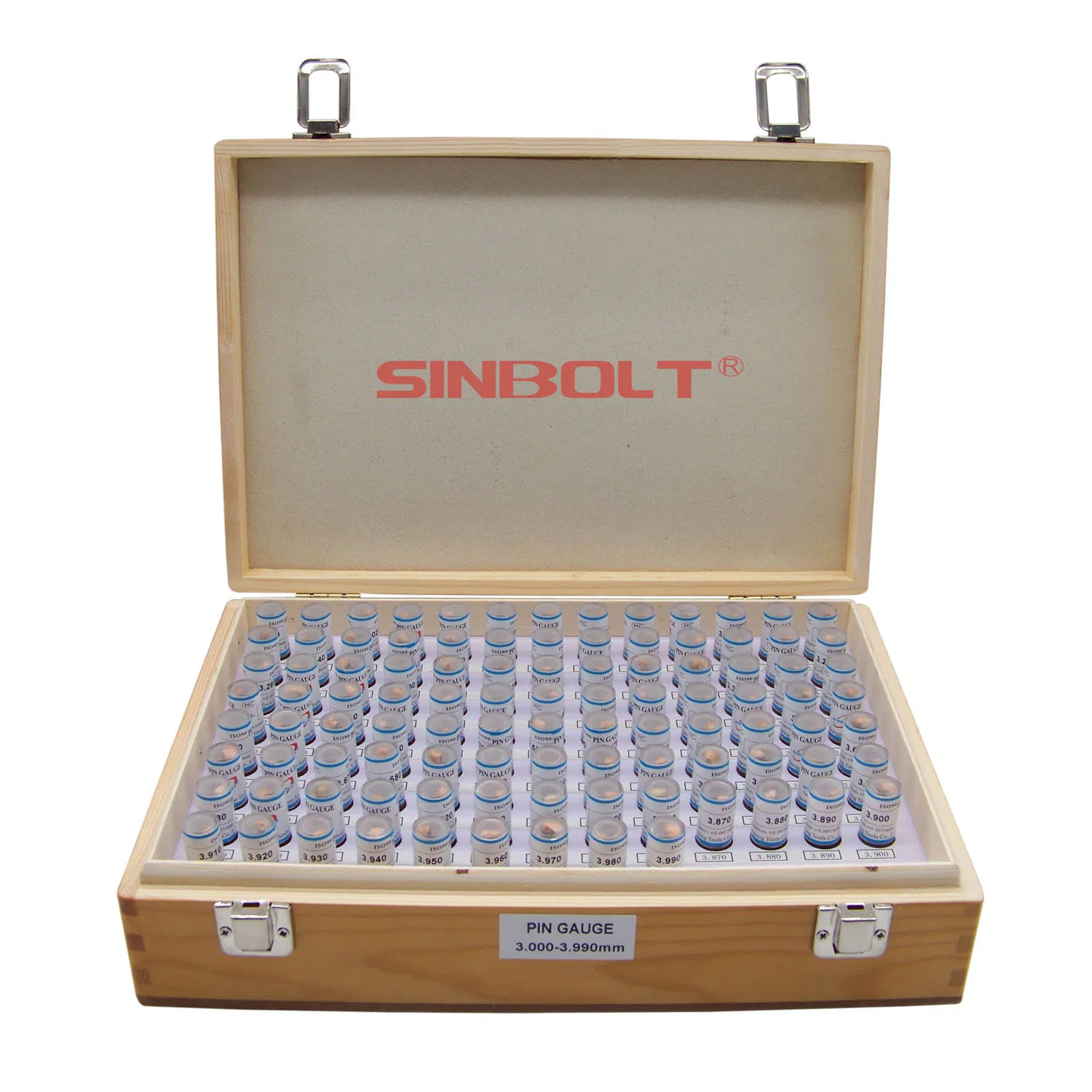 Pin Gauge Set, Plug Gauge Set, 3.000mm--3.990mm, Step 0.01, 100PCS
