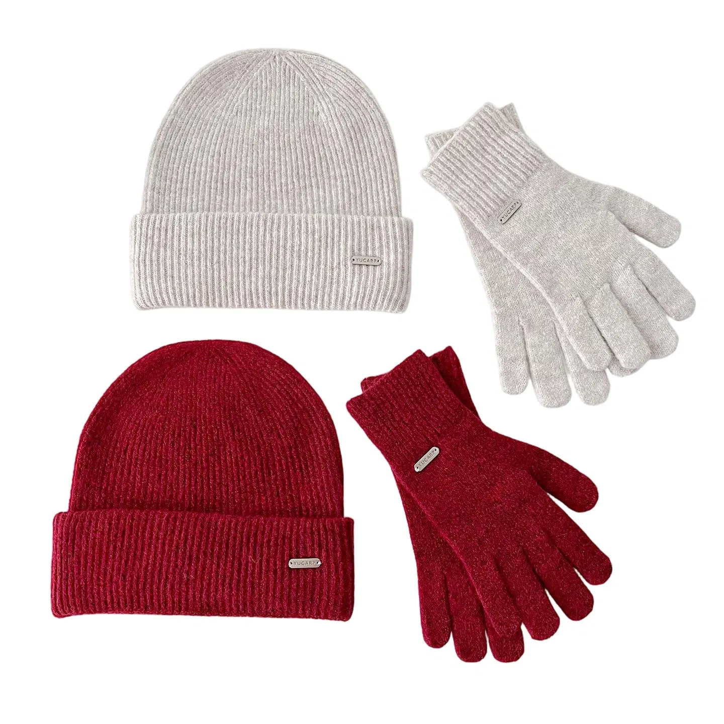 Women Cozy Knit Winter Hat Scarf Gloves Set Children Sports Set