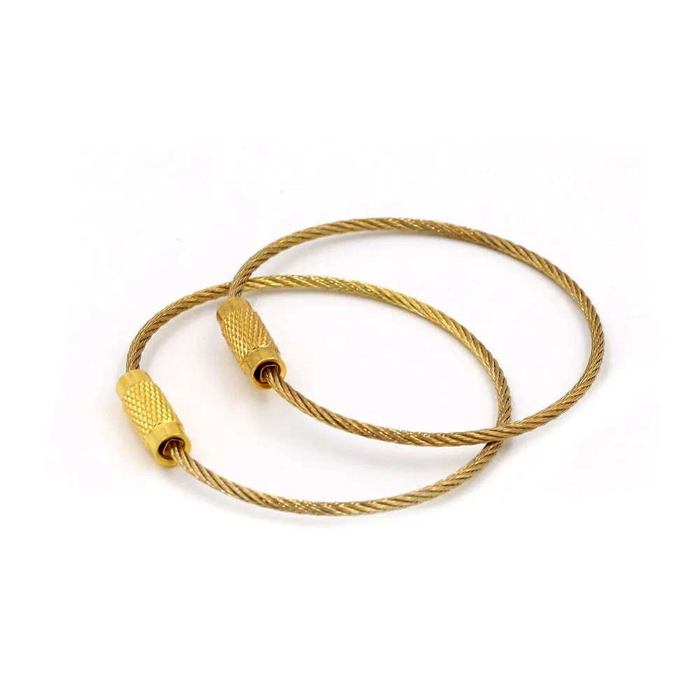 Gold Plated Stainless Steel Wire Cable Key Ring for Luggage Tag