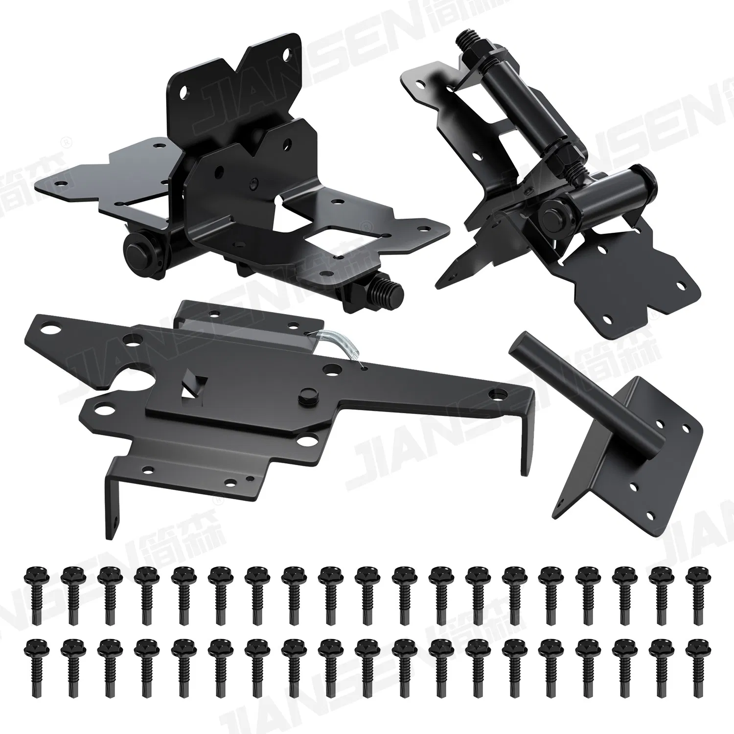 Heavy-Duty Self Closing Stainless Steel Hinges and Latch Hardware Kit for PVC Fence Gates