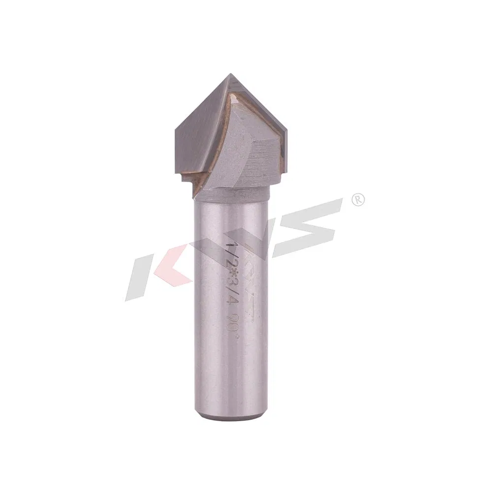 Fresas de ranurar en V de 90° Kws Wood Cutting 1-2X3-4