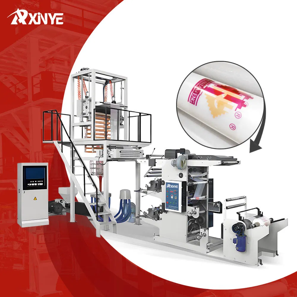 High Transparent LDPE/LLDPE Flat/Shopping Bag Film Blowing Machine with Online Printing Machine