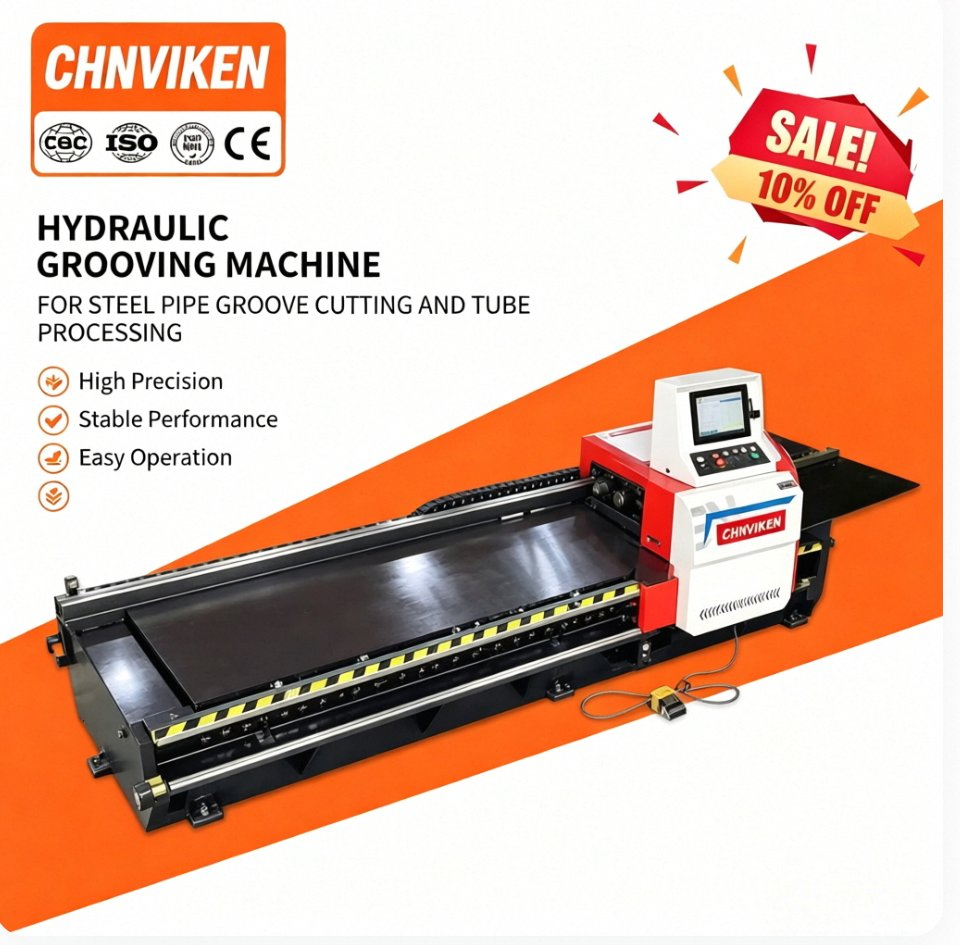 Hydraulic Grooving Machine, Custom Steel Pipe Groove Cutting Equipment for Industrial Tube Processing