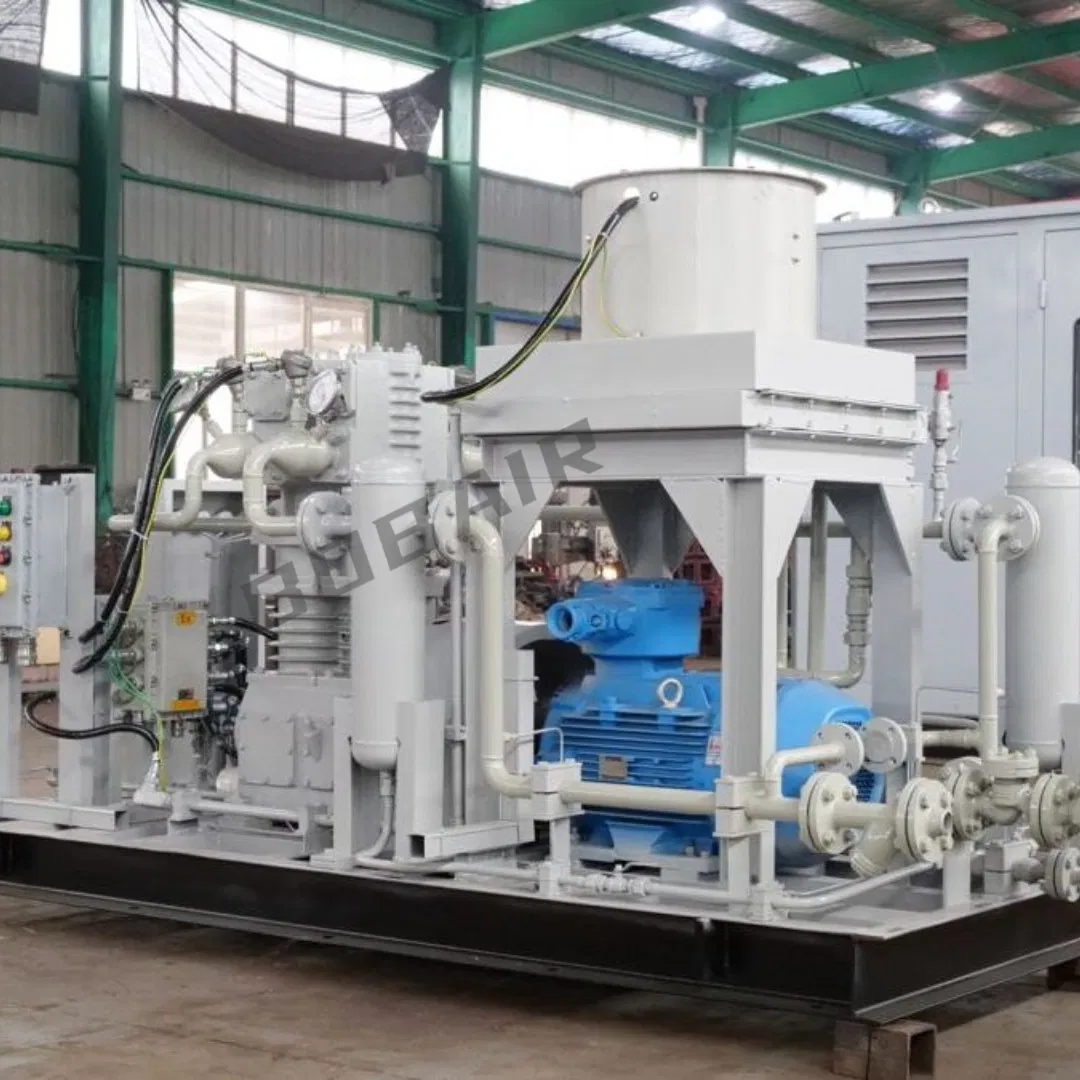 Compressore per gas speciali elettrico a pistoni alternativi ad alta pressione, silenzioso, senza olio