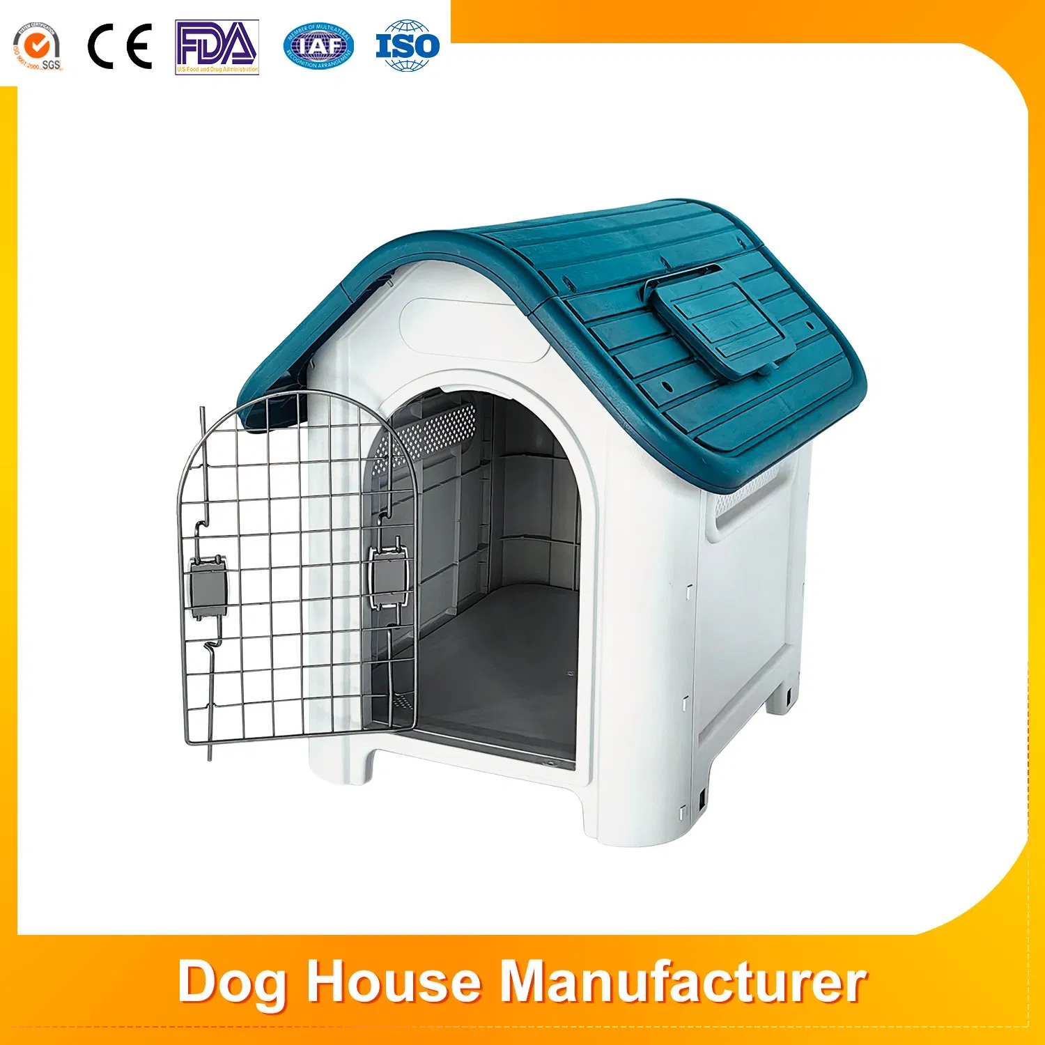 Casa para perros de plástico aislada e impermeable de material PP moderna personalizada para exteriores e interiores