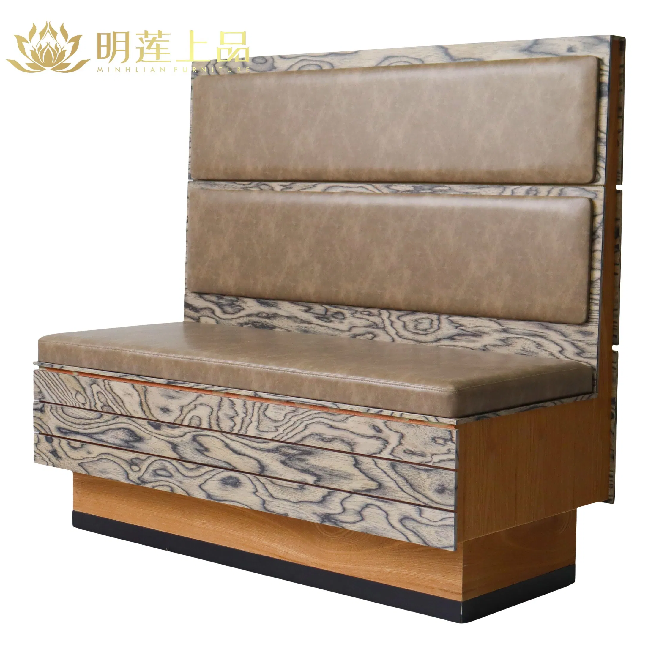 Modern Leather Restaurant Booth Sofa for Elegant Interiors