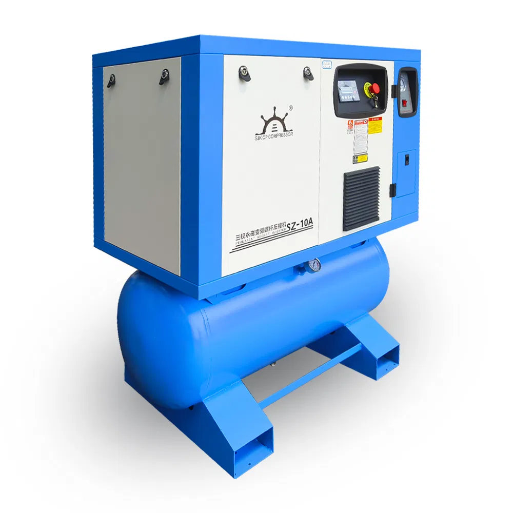 10HP 7.5kw 380V 0.8MPa 88gallon Fixed Frequency Portable All-in-One Screw Air Compressor