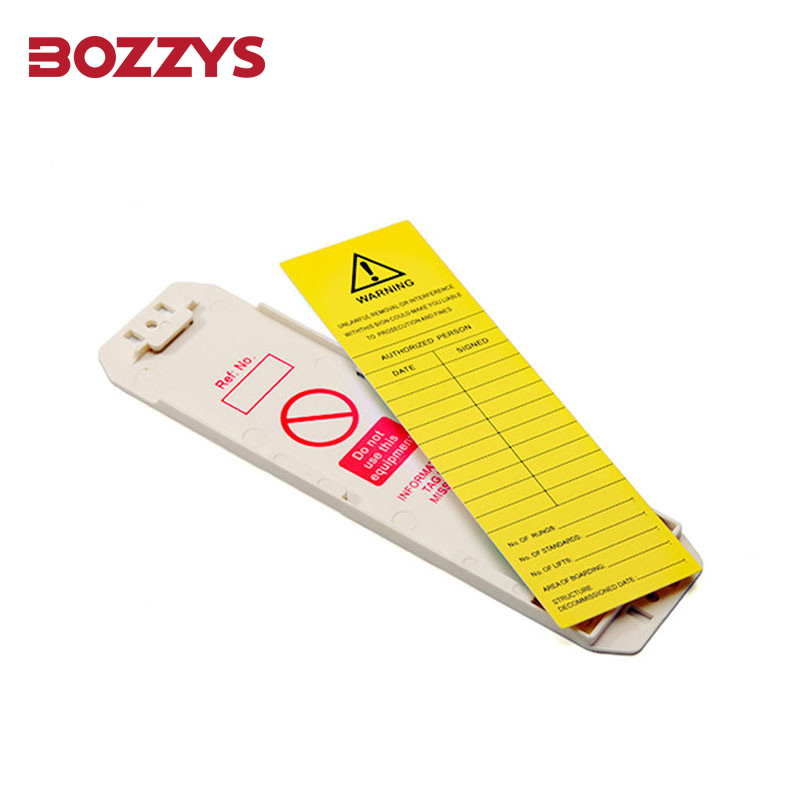 Cartellino per impalcatura in materiale ABS Bozzys con scheda inserto