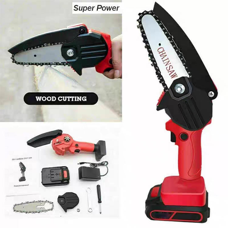 21V 4'' Handheld Mini Electric Chain Saw