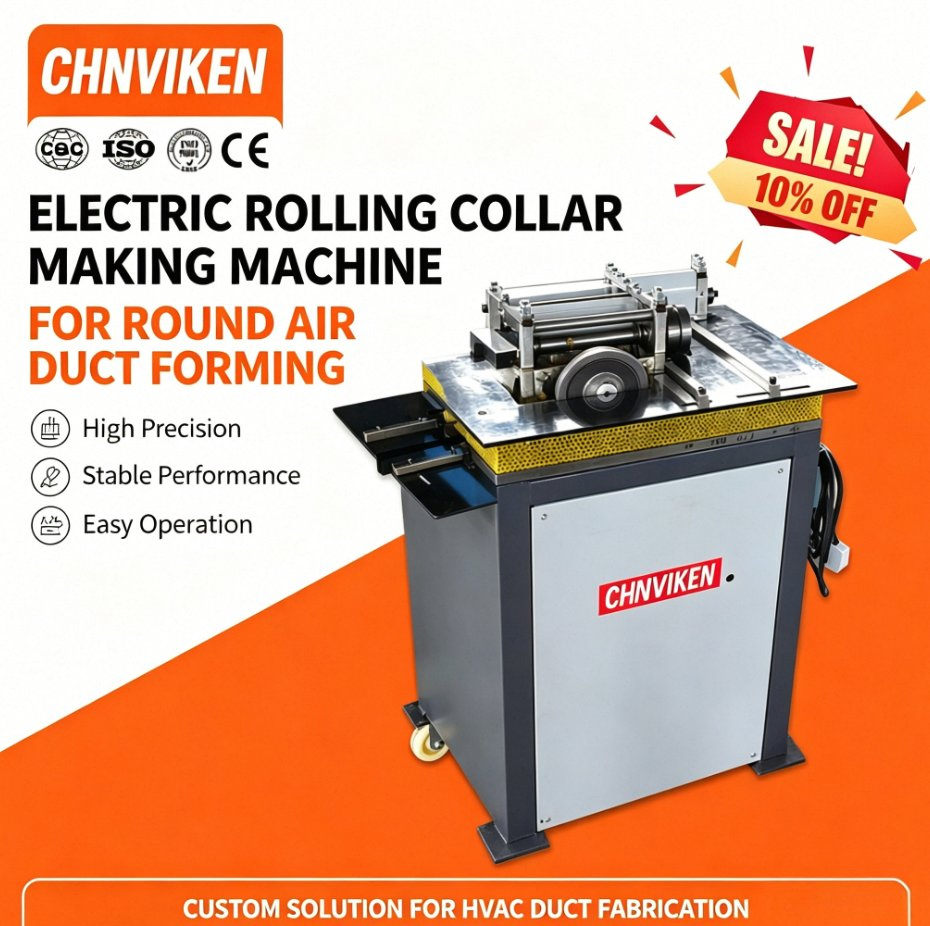 HVAC Air Duct Collar Former Machine, Round Pipe Connector Making Machine