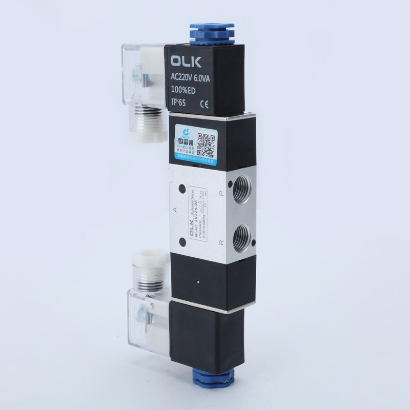Red CNC Multi Function Solenoid Valve Electric 3 Way Control Valve