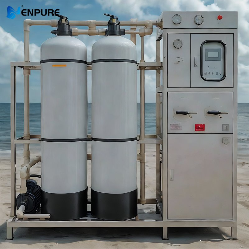 Solar Powered Reverse Osmosis Machine for off-Grid Areas, 2000L/Day, Battery Backup