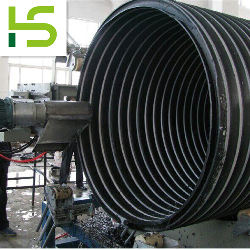 4000mm HDPE Plastic Hollow Wall Winding Pipe Extrusion Line