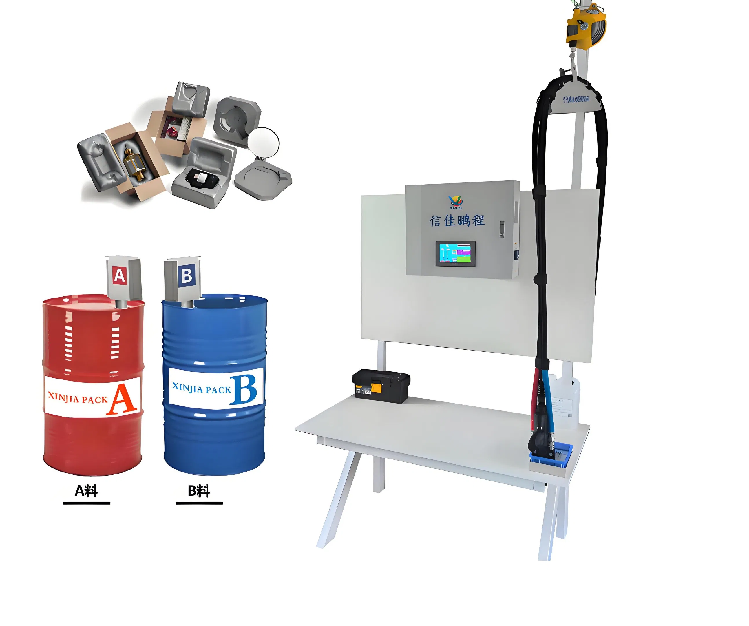 Electric Portable PU Polyurethane Foam in Place Packaging Machine for Auto Parts