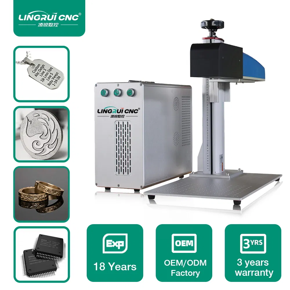20W 30W 50W 100W Mini Macchina per Marcatura Laser in Fibra, Asse di Rotazione Opzionale Aggiornabile Macchina per Marcatura Laser in Fibra Portatile