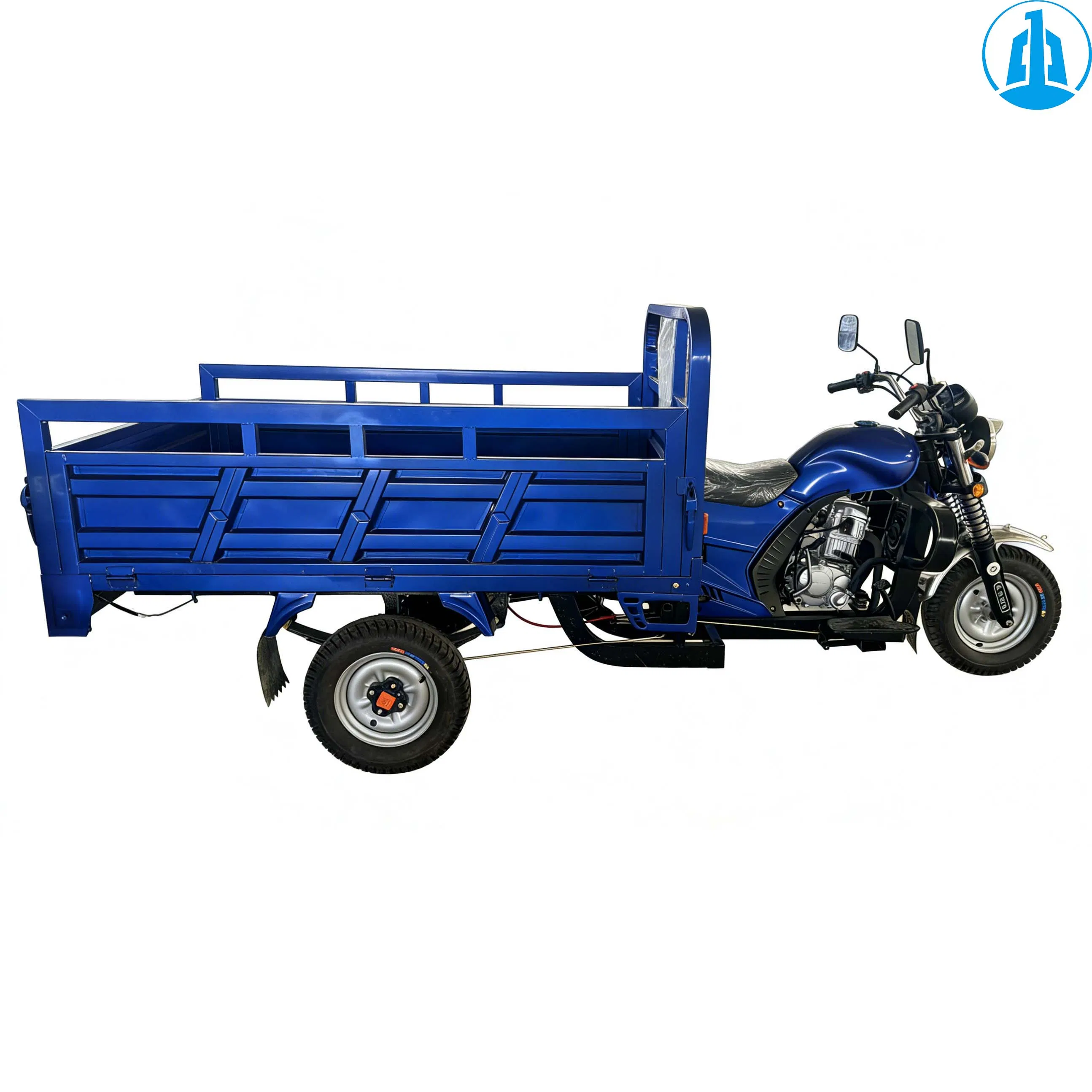 Light Duty Petrol 3-Wheel Motorized Cargo Tricycle Vehicle Gasoline Cargo Tricycle with Rearview Mirrors