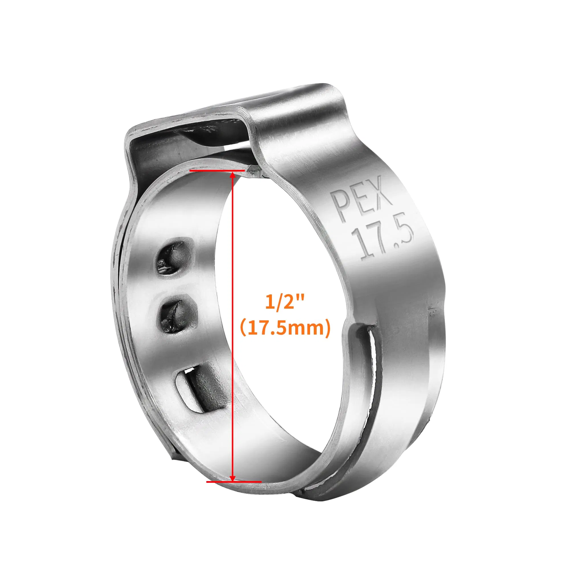 Pex Cinch Clamps Rings 304 Stainless Steel Single Ear Hose Clips Pex Crimp Rings for Pex Tubing Pipe Fitting Connections Metal Clamps Fasteners Automotive Clamp