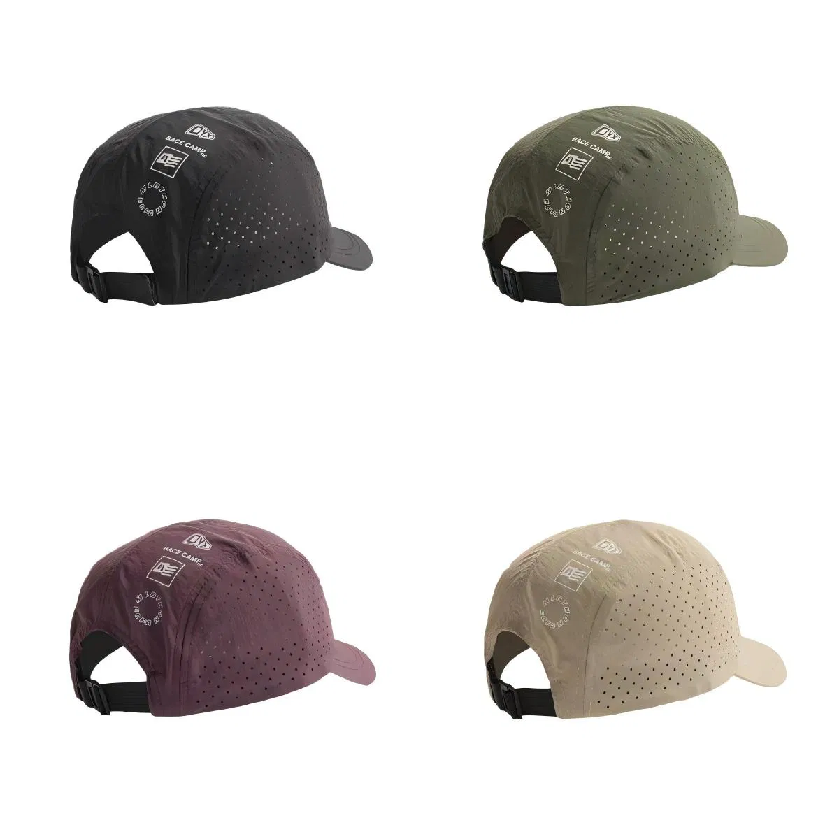 Performance 5-Panel Running Cap Laser Perforated Breathable Sport Hat