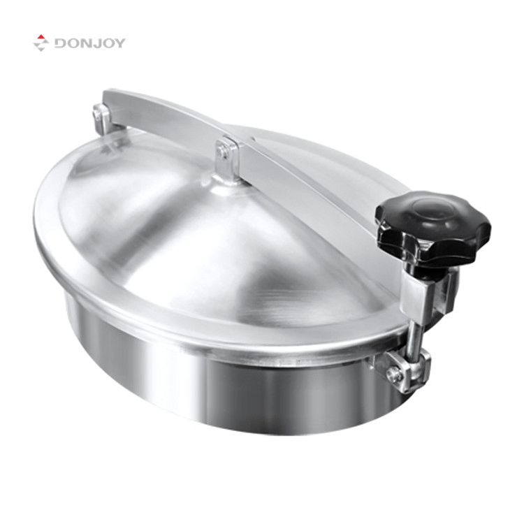 Sanitary Stainless Steel 316L Oval Non Pressure Man Hole Cover with Plastic Handwheel