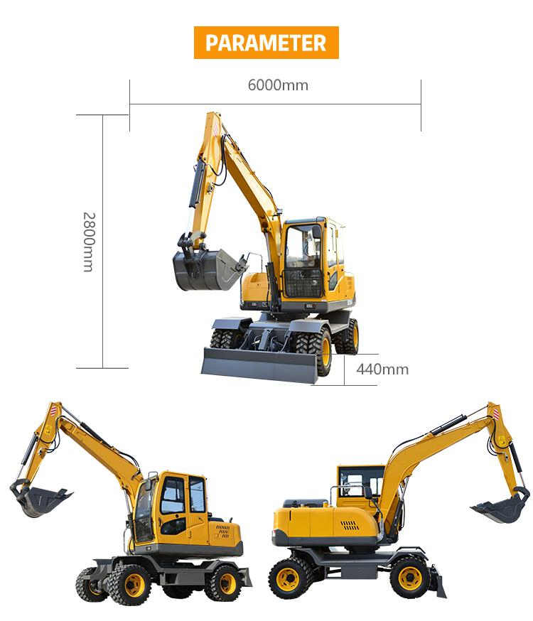 7 Ton Wheel Excavator Mini Excavator Excavator Machine