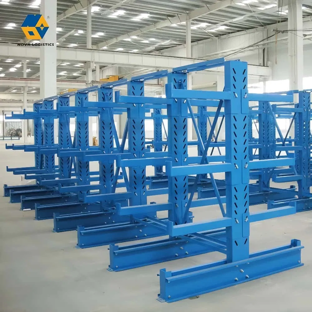 Double Side Arm Heavy Duty Steel Metal Cantilever Rack System Industrial Tube Warehouse Stacking Storage Shelf