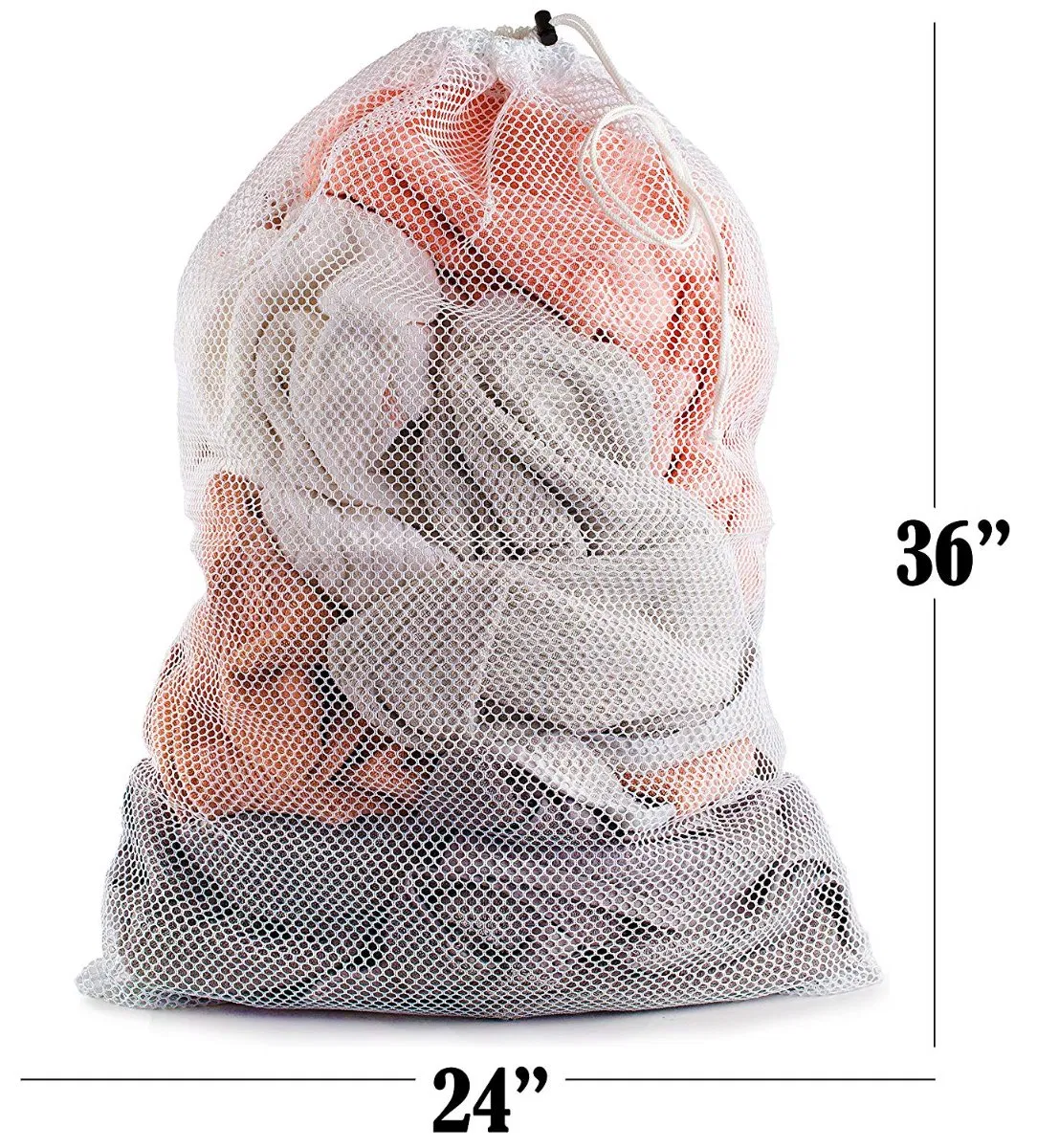 Mesh Laundry Bag 24" X 36" Sturdy Mesh Material with Drawstring Closure for Factories College Dorm and Apartment Use