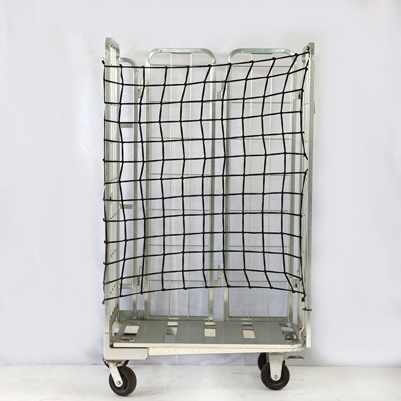 4 Sides Warehouse Logistics Steel Insulated Portable Foldable Laundry Trolley for Storage