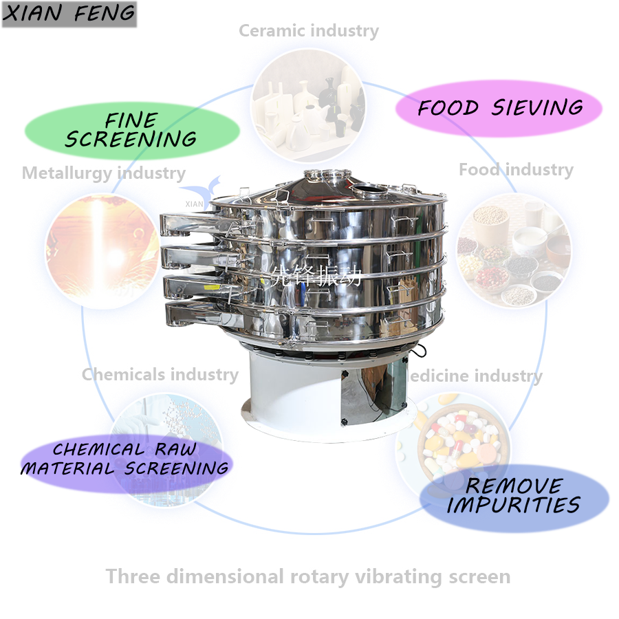 Criba vibratoria tridimensional cribadora multiusos para harina, alimentos y gránulos liofilizados