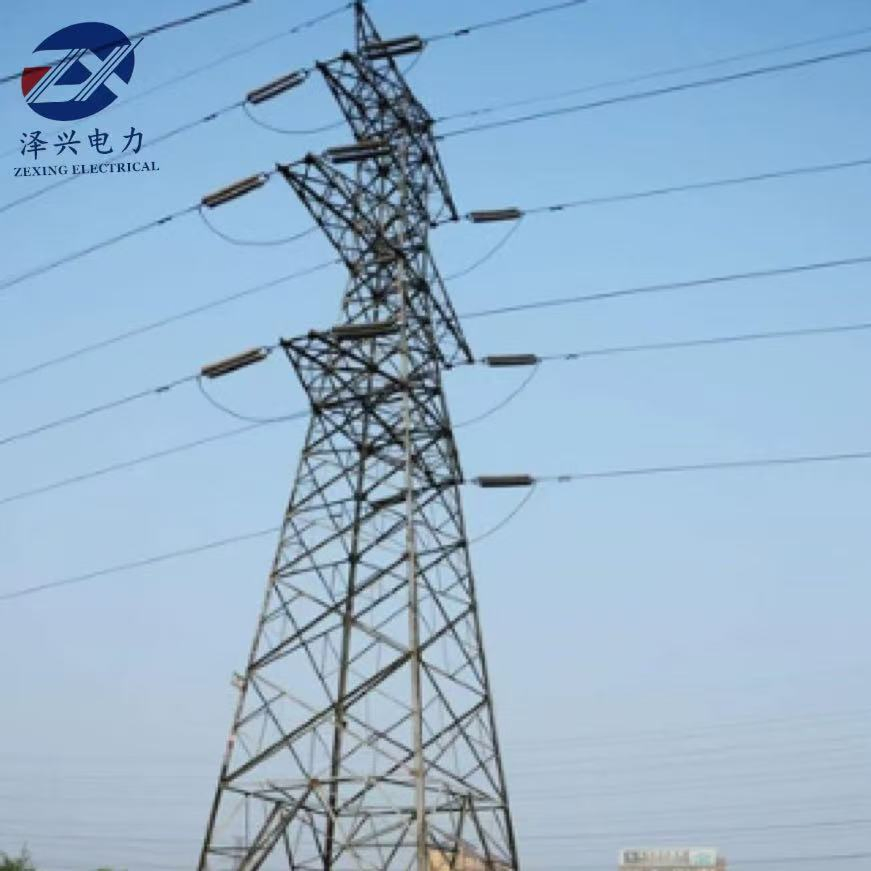 Zexing 500 Kv DC Suspension and Lattice Steel Transmission Tower