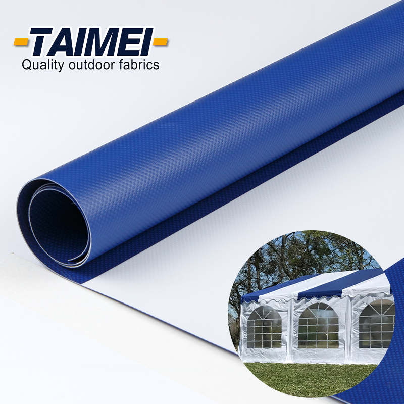 PVC Coated Canvas Stripe Awning Fabric Tarpaulin PVC Tarpaulin for Tent, Structure Membrane