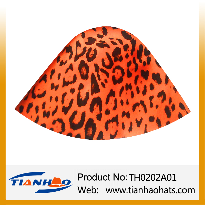 Fashion Leopard Wool Felt Hat Cone