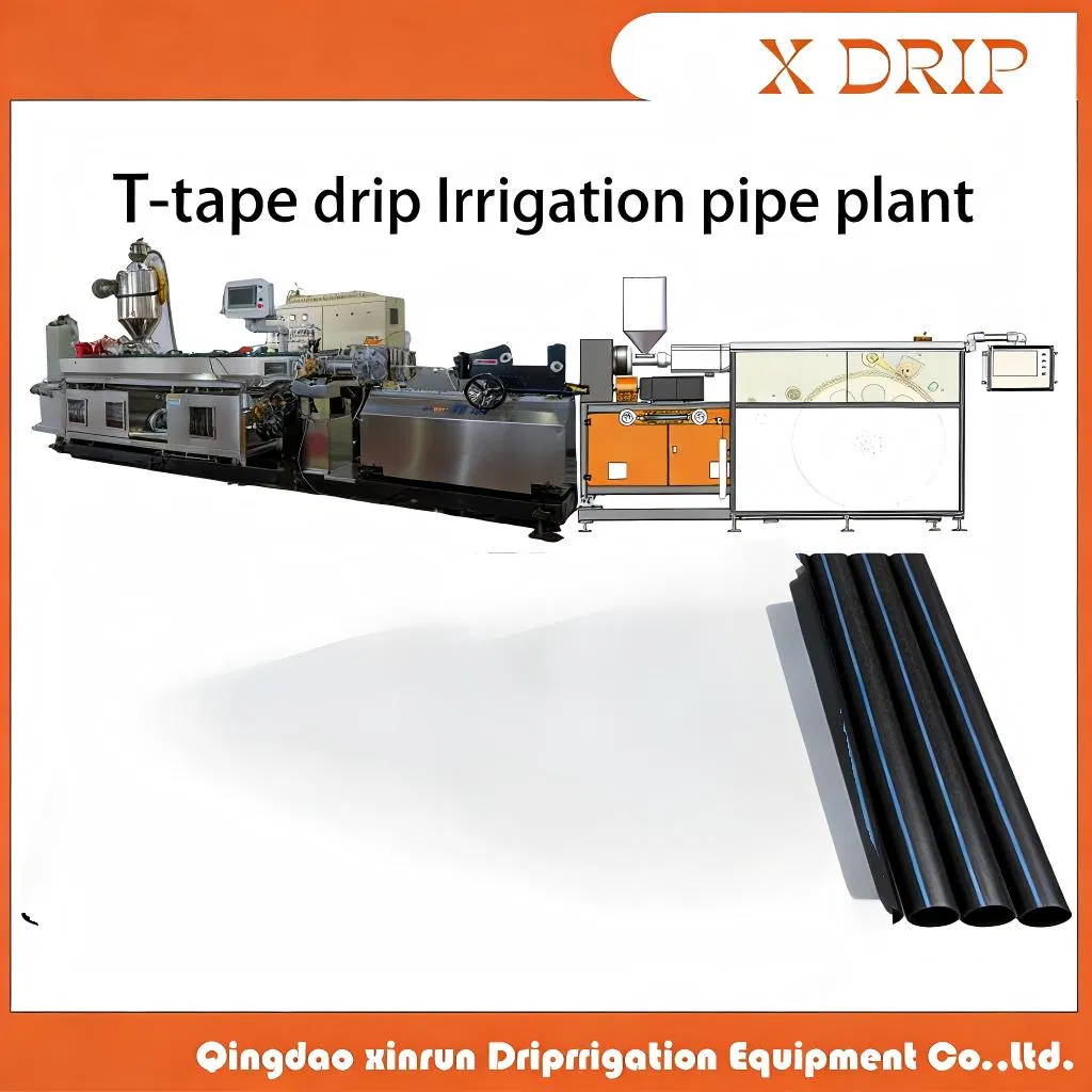 Linea di produzione di nastri per irrigazione a goccia T-Tape con striscia interna incastonata Formatrice di precisione