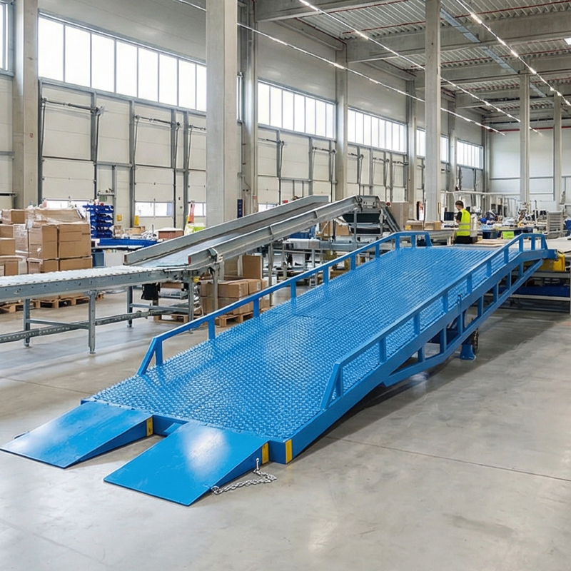 10 Ton Mobile Yard Loading Ramp Adjustable Height Forklift Container Dock Portable Mobile Truck Loading Dock Ramp