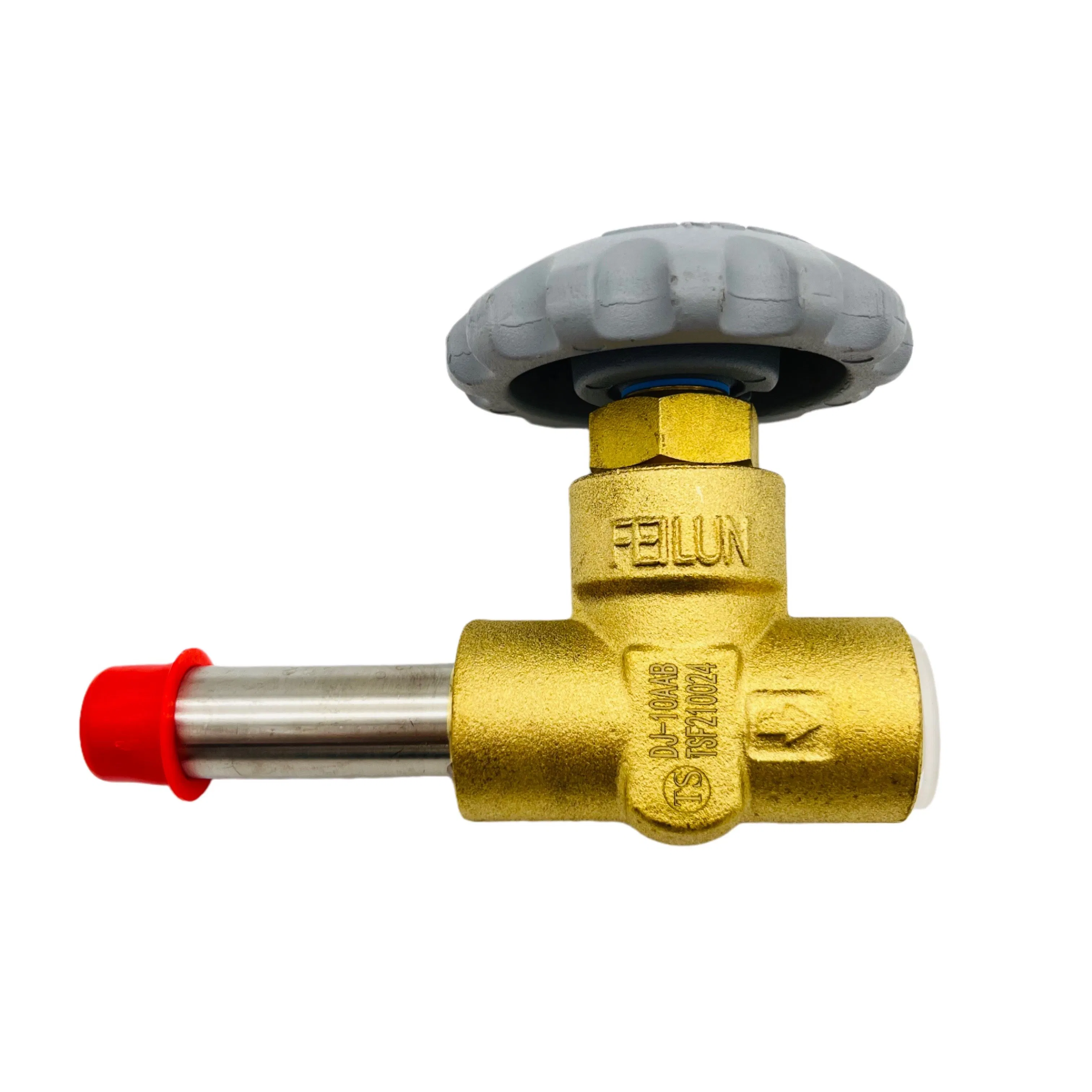 E-MARK Certificate DJ-10aab Medium Long Short Stem Brass Green Grey Handwheel Cryogenic Low Temperature Globe Shut off Valve for LNG Tank Dewar Bottle