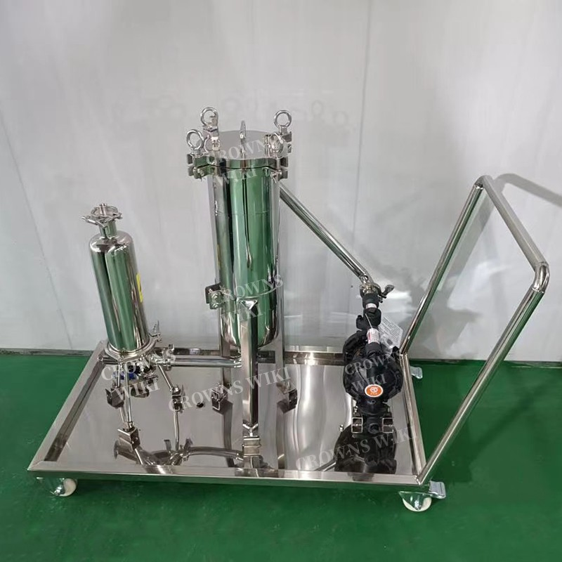 Sanitary Portable Mobile Stainless Steel Bag and Cartridge Filter Housing Trolley Filtration Unit