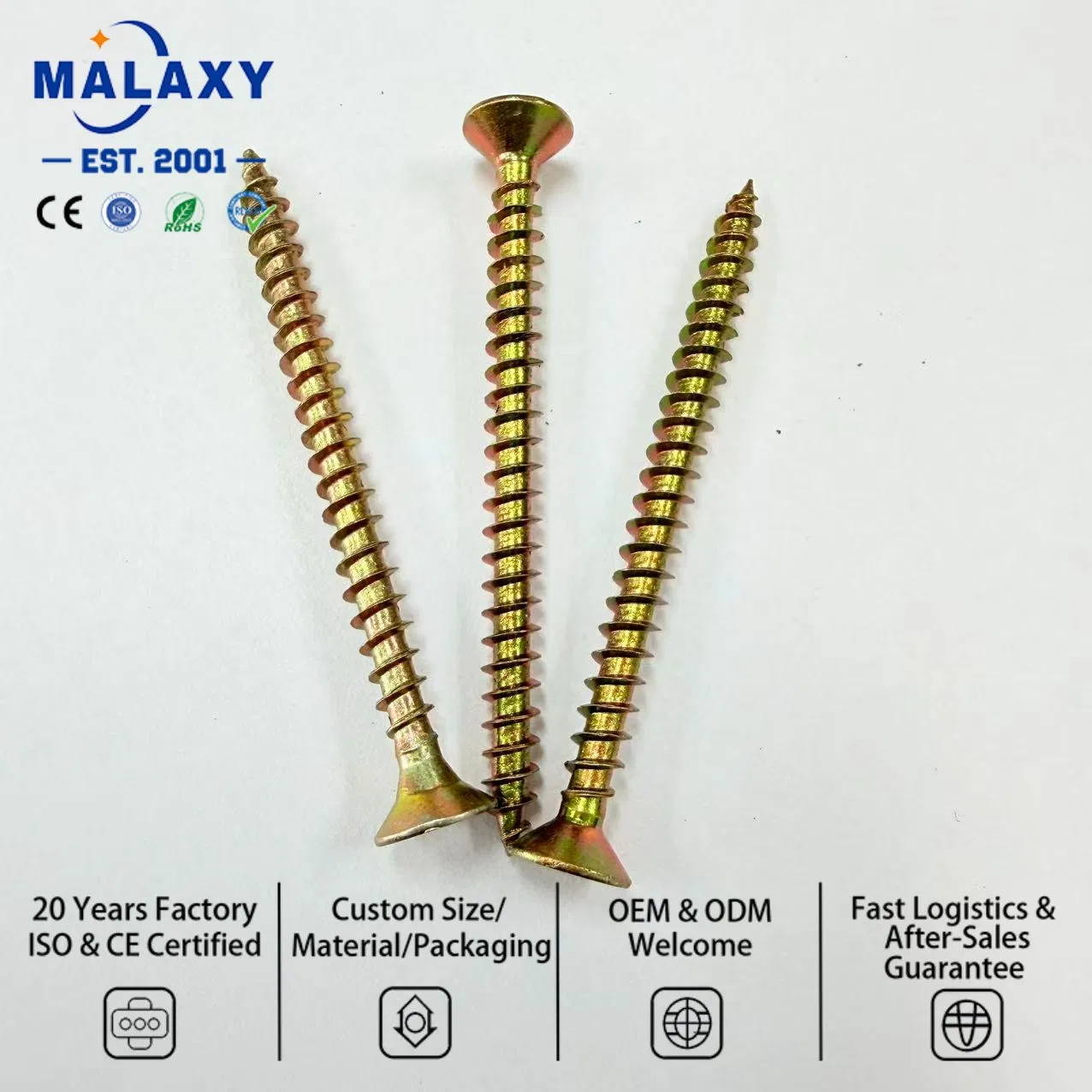 304 Stainless Steel Countersunk Chipboard Screw for Furniture