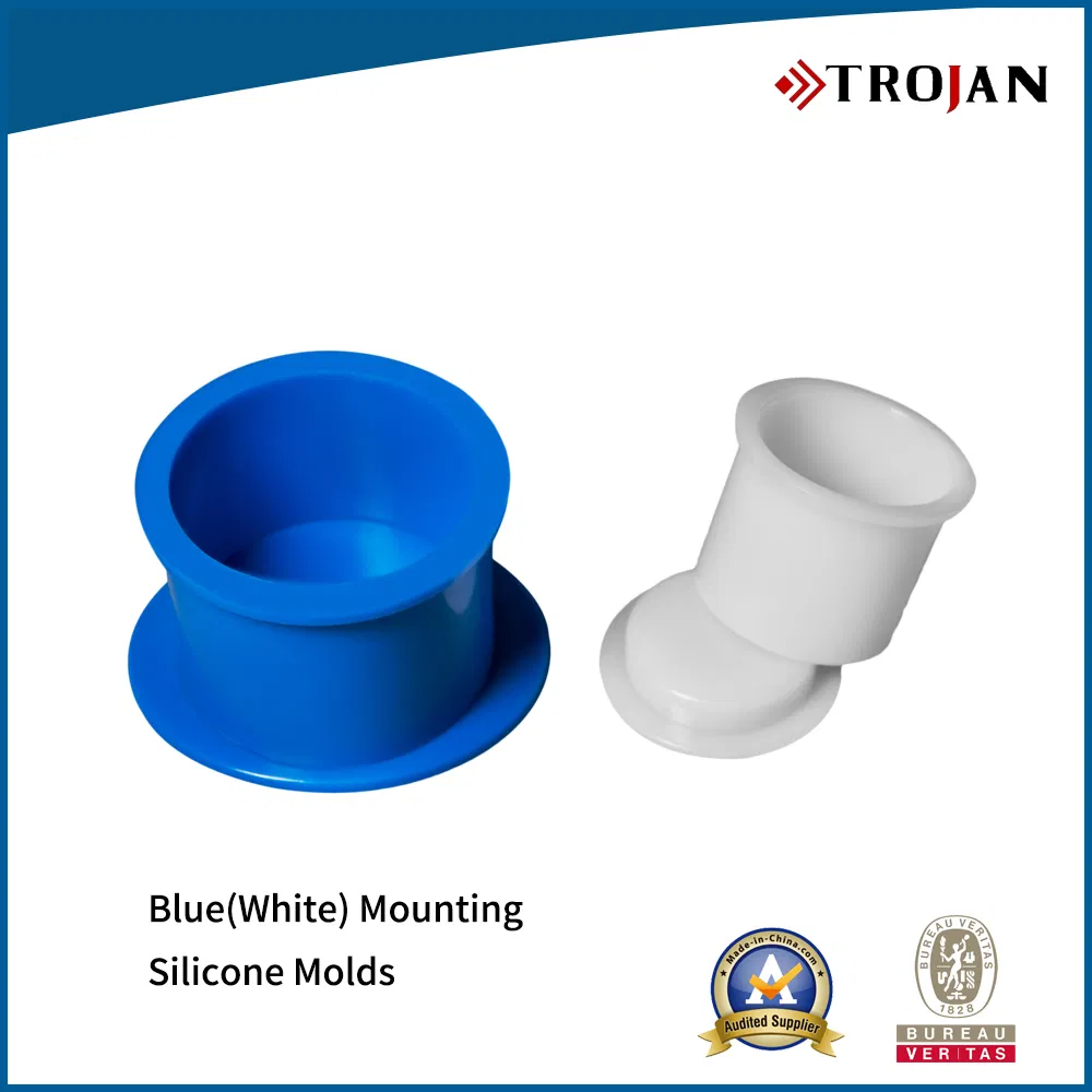 Blue Rectangular Round Mounting Silicone Molds for Castable Systems