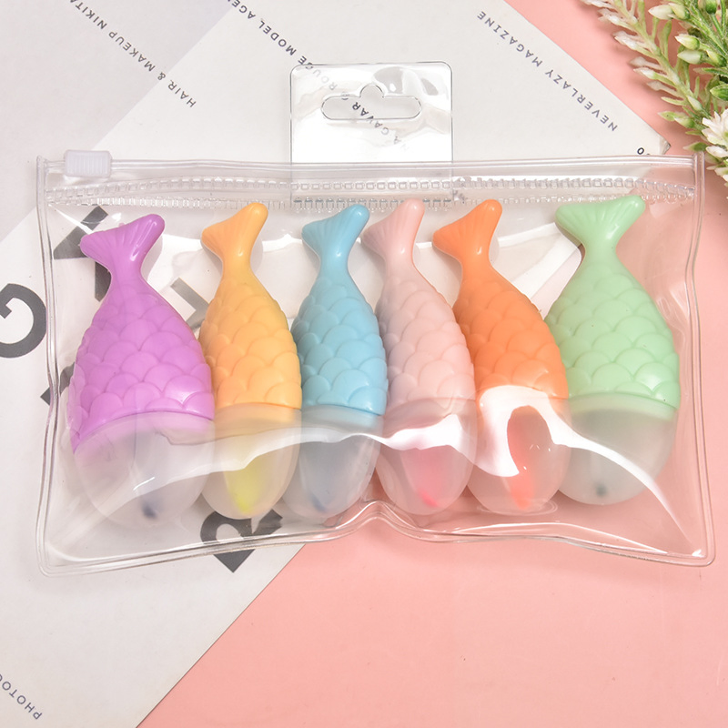 Evidenziatore in miniatura a forma di coda di sirena, carino, regalo per bambini