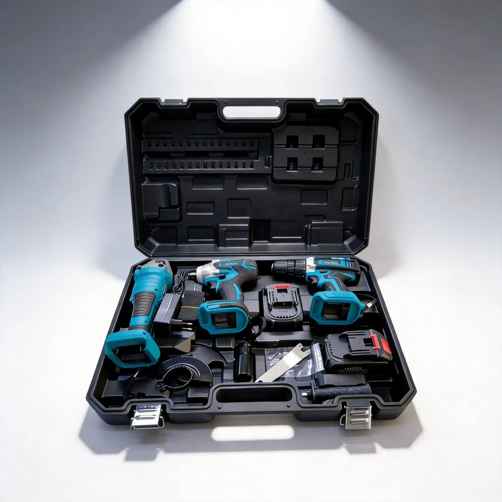 Ensemble d'outils électriques sans balais au lithium avec batteries