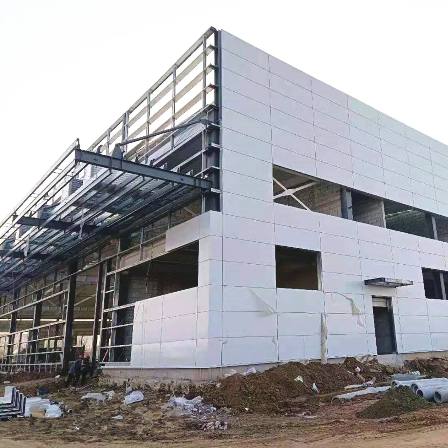Stable Long Span Fabricated 10000 Sqm Workshop Warehouse for Food Production Plant