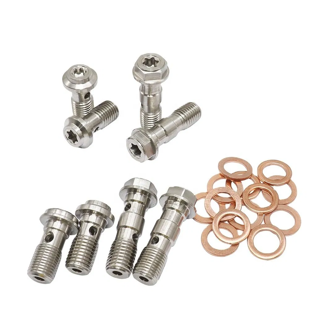 Viti Pinza Freno M10*1.0/M10*1.25 Viti Raccordo Tubo Olio Brugola Esagono Esterno 32mm/21mm Vite Tubo Freno