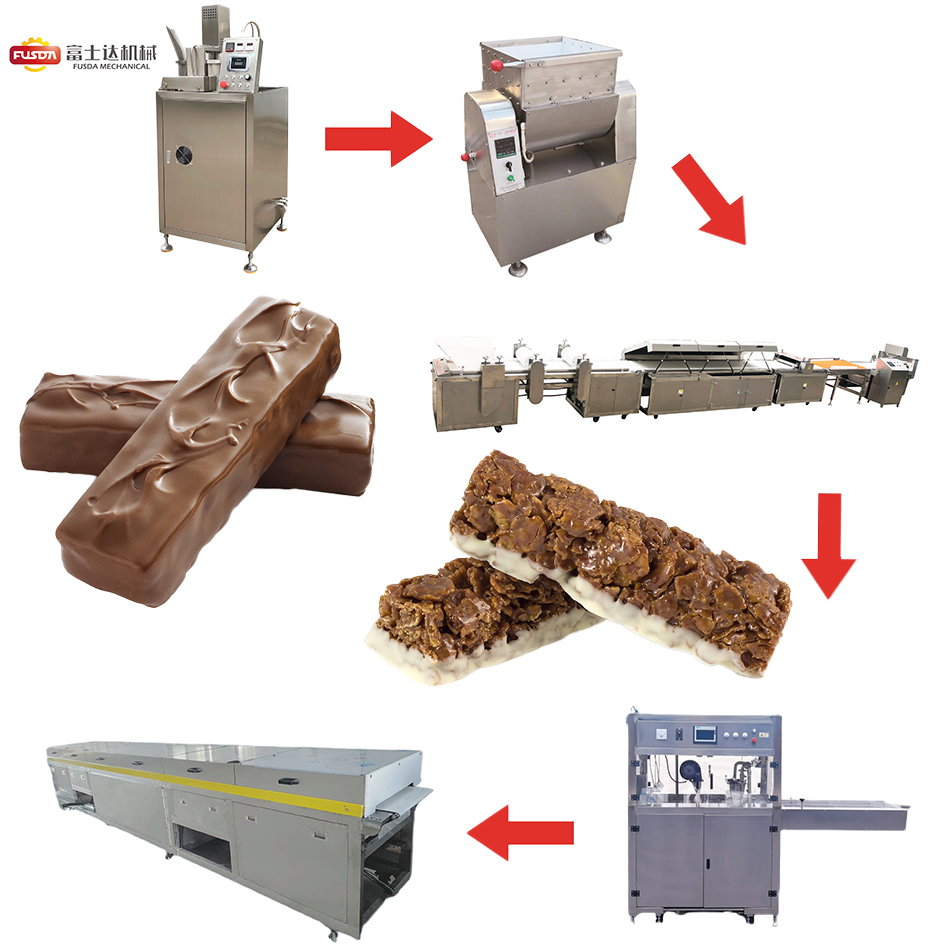 Fsd Chocolate Cereal Bar Making Machine Chocolate Coated Energy Bar Making Machine